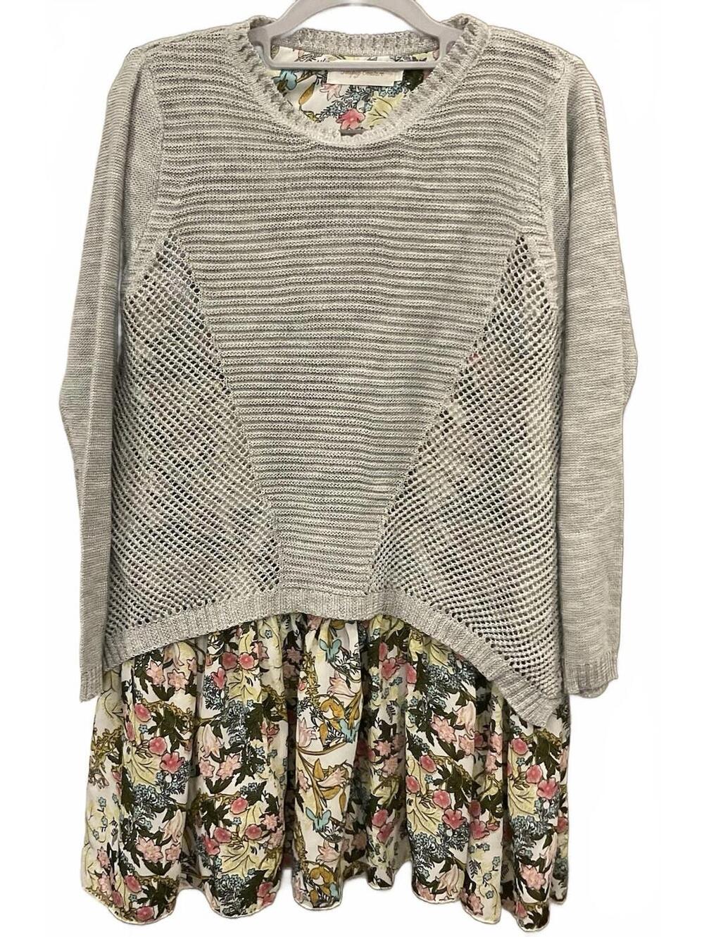 Simply Couture Womens Dress W/ Attached Sweater W/ Zipper Sides Size S